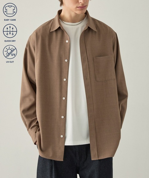 ENTH MONOEYEStシャツ　Lサイズ EASENCE】ハイツイステッドツイル ドライタッチ レギュラーカラー長袖