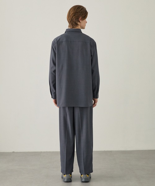 EASENCE（イーズエンス）の「【EASENCE】ハイツイステッドツイル ドライタッチ レギュラーカラー長袖シャツ<速乾/UVカット/イージーケア>（シャツ/ブラウス・メンズ・ホワイト/ネイビー/サックスブルー/モカ/チャコール・S/M/L/XL）」の7枚目の写真