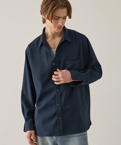 EASENCE（イーズエンス）の「【EASENCE】ハイツイステッドツイル ドライタッチ レギュラーカラー長袖シャツ<速乾/UVカット/イージーケア>（シャツ/ブラウス・メンズ・ホワイト/ネイビー/サックスブルー/モカ/チャコール・S/M/L/XL）」の10枚目の写真