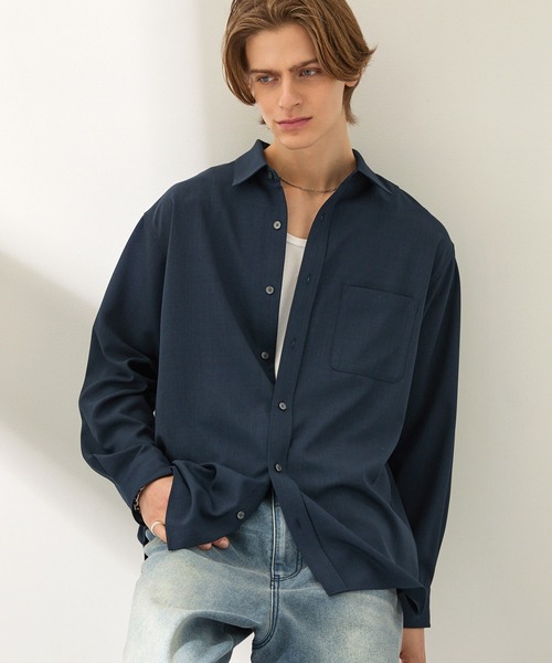 EASENCE（イーズエンス）の「【EASENCE】ハイツイステッドツイル ドライタッチ レギュラーカラー長袖シャツ<速乾/UVカット/イージーケア>（シャツ/ブラウス・メンズ・ホワイト/ネイビー/サックスブルー/モカ/チャコール・S/M/L/XL）」の11枚目の写真