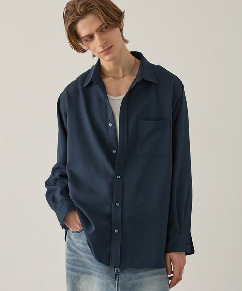 EASENCE（イーズエンス）の「【EASENCE】ハイツイステッドツイル ドライタッチ レギュラーカラー長袖シャツ<速乾/UVカット/イージーケア>（シャツ/ブラウス・メンズ・ホワイト/ネイビー/サックスブルー/モカ/チャコール・S/M/L/XL）」の12枚目の写真