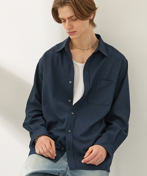 EASENCE（イーズエンス）の「【EASENCE】ハイツイステッドツイル ドライタッチ レギュラーカラー長袖シャツ<速乾/UVカット/イージーケア>（シャツ/ブラウス・メンズ・ホワイト/ネイビー/サックスブルー/モカ/チャコール・S/M/L/XL）」の16枚目の写真