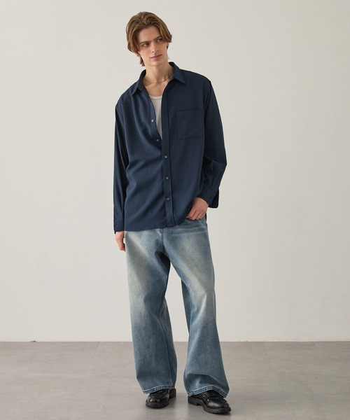 EASENCE（イーズエンス）の「【EASENCE】ハイツイステッドツイル ドライタッチ レギュラーカラー長袖シャツ<速乾/UVカット/イージーケア>（シャツ/ブラウス・メンズ・ホワイト/ネイビー/サックスブルー/モカ/チャコール・S/M/L/XL）」の17枚目の写真