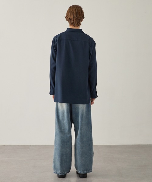 EASENCE（イーズエンス）の「【EASENCE】ハイツイステッドツイル ドライタッチ レギュラーカラー長袖シャツ<速乾/UVカット/イージーケア>（シャツ/ブラウス・メンズ・ホワイト/ネイビー/サックスブルー/モカ/チャコール・S/M/L/XL）」の19枚目の写真