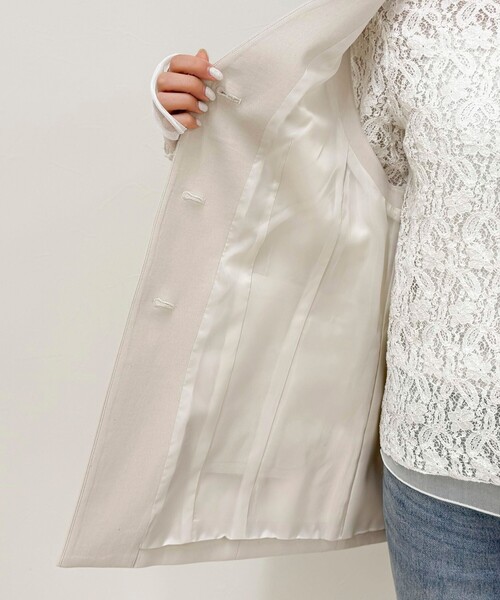 fredy emue（フレディエミュ）の「【セットアップ対応】パウダリーツイルベルト付きジレ（ベスト・レディース・ブラック/ベージュ・38）」の7枚目の写真