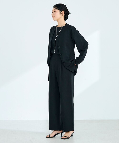 fredy emue（フレディエミュ）の「【セットアップ対応】パウダリーツイルベルト付きジレ（ベスト・レディース・ブラック/ベージュ・38）」の13枚目の写真