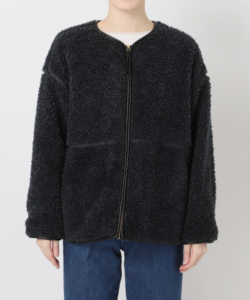 B.C STOCK（ベーセーストック）の「《追加》《S/Mサイズ展開》ボアパイピングブルゾン2（ブルゾン・レディース・アイボリー/ブラック・MEDIUM/SMALL）」の11枚目の写真