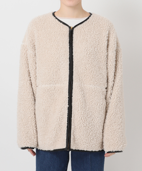 B.C STOCK（ベーセーストック）の「《追加》《S/Mサイズ展開》ボアパイピングブルゾン2（ブルゾン・レディース・アイボリー/ブラック・MEDIUM/SMALL）」の20枚目の写真