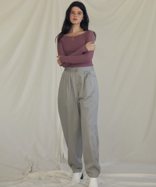 LARTIGENT(ラーティゼン)の「ES FOUR TUCK PANTS(GRAY)(スラックス・レディース・その他・FREE)」の1枚目の写真
