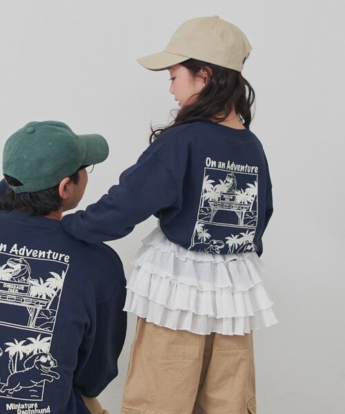 CIAOPANIC TYPY（チャオパニックティピー）の「【KIDS】《ジュニアサイズあり》DOG刺繍スウェットOSORO/WEB限定カラーあり（Tシャツ/カットソー・キッズ・グレー/チャコールグレー/ネイビー・SMALL/MEDIUM/XX-LARGE/LARGE/X-LARGE）」の3枚目の写真