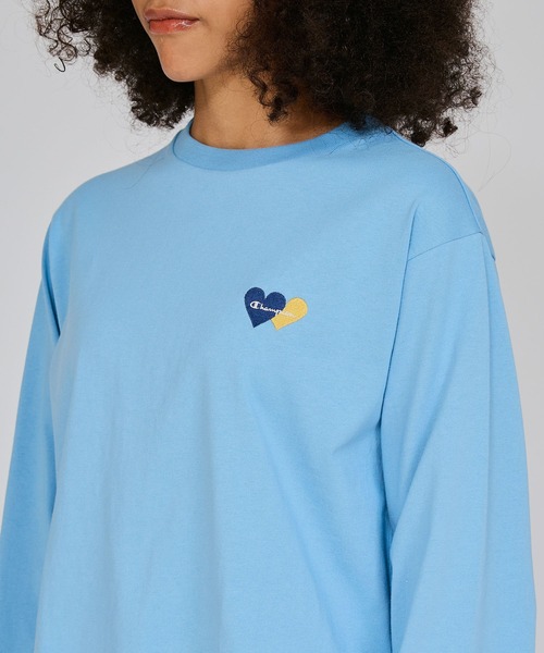 Champion(チャンピオン)の「【Champion/チャンピオン】レディース ロングスリーブTシャツ(Tシャツ/カットソー・レディース・グレイッシュブルー/ブラック系その他/ブラウン系/モスグリーン/ホワイト・LARGE/MEDIUM)」の6枚目の写真