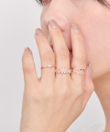 Heartdance（ハートダンス）の「ストーンフラワーメタルリング4個セット（リング）」