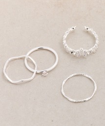 Heartdance（ハートダンス）の「ストーンフラワーメタルリング4個セット（リング）」