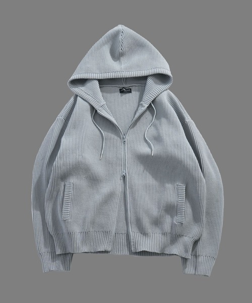 Knit pullover parker — тёплый вязаный пуловер‑кардиган с капюшоном