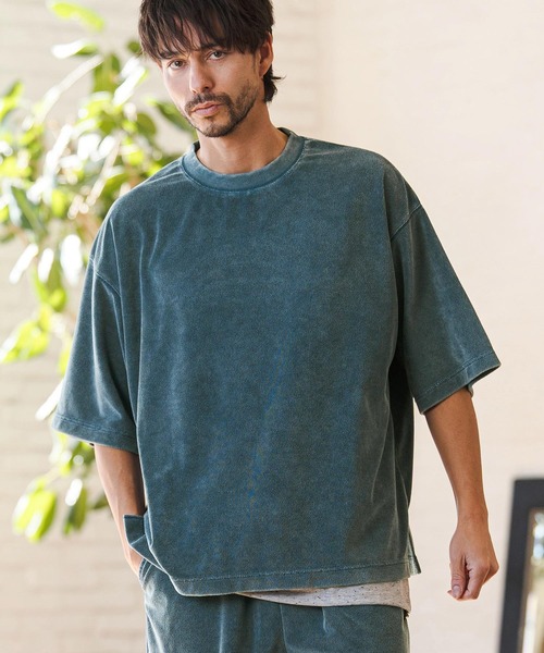 CAMBIO(カンビオ)の「mt10222- Snow Wash Pile Tee パイルTシャツ(CMP-261-009)(Tシャツ/カットソー・メンズ・ブラック/ベージュ/ブルー・S/M/L)」の3枚目の写真