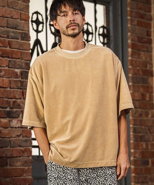CAMBIO(カンビオ)の「mt10222- Snow Wash Pile Tee パイルTシャツ(CMP-261-009)(Tシャツ/カットソー・メンズ・ブラック/ベージュ/ブルー・S/M/L)」の4枚目の写真