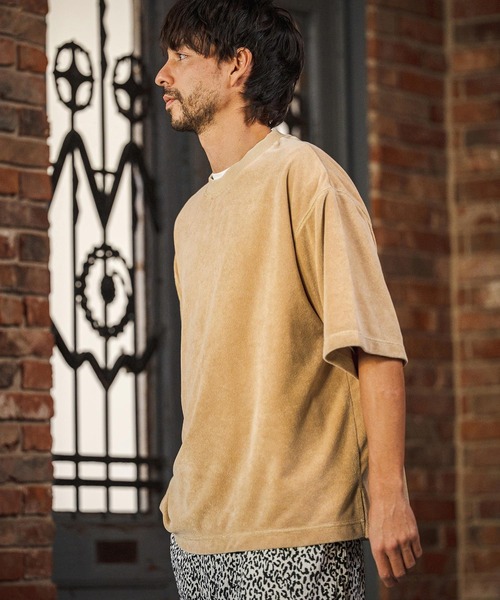 CAMBIO(カンビオ)の「mt10222- Snow Wash Pile Tee パイルTシャツ(CMP-261-009)(Tシャツ/カットソー・メンズ・ブラック/ベージュ/ブルー・S/M/L)」の6枚目の写真