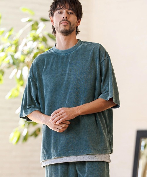 CAMBIO(カンビオ)の「mt10222- Snow Wash Pile Tee パイルTシャツ(CMP-261-009)(Tシャツ/カットソー・メンズ・ブラック/ベージュ/ブルー・S/M/L)」の11枚目の写真