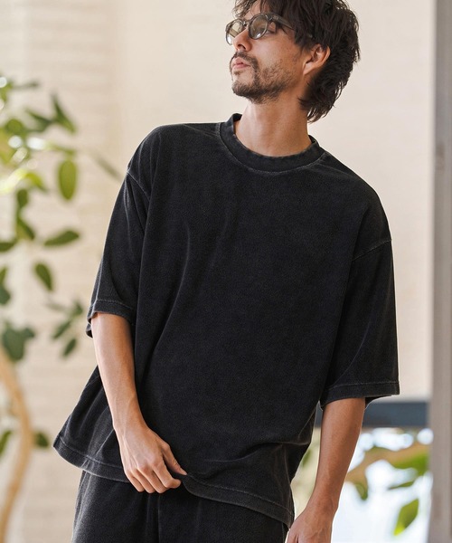 CAMBIO(カンビオ)の「mt10222- Snow Wash Pile Tee パイルTシャツ(CMP-261-009)(Tシャツ/カットソー・メンズ・ブラック/ベージュ/ブルー・S/M/L)」の17枚目の写真