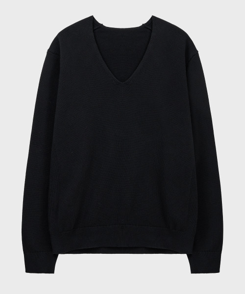 NOIRER(ノイア)の「カシミヤコットンディープVネックニット(ブラック)(ニット/セーター・メンズ・その他・48/50/52)」の2枚目の写真