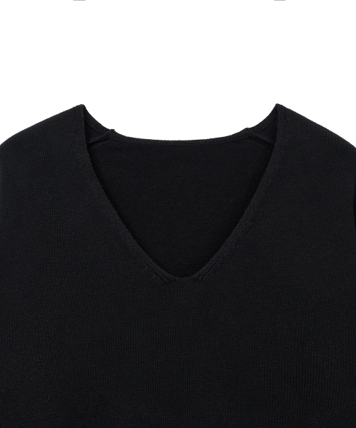 NOIRER(ノイア)の「カシミヤコットンディープVネックニット(ブラック)(ニット/セーター・メンズ・その他・48/50/52)」の4枚目の写真