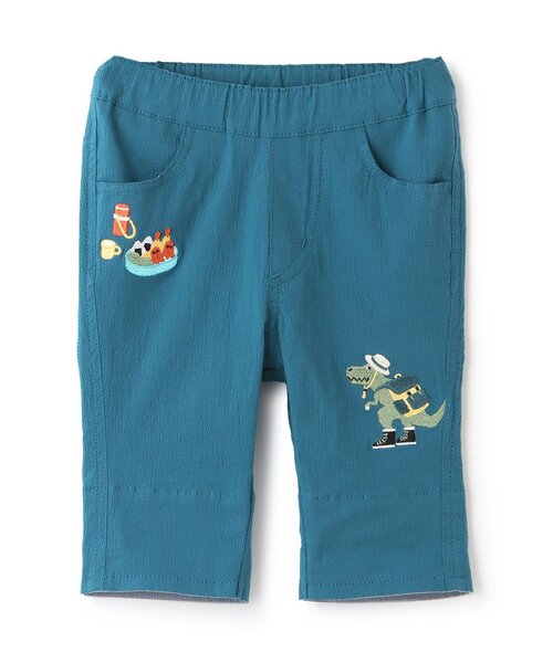 kladskap（クレードスコープ）の「ピクニックザウルスとおにぎり6分丈パンツ（その他パンツ・キッズ・ブルー系その他/モカ・120cm/110cm/100cm/90cm/80ｃｍ）」の2枚目の写真