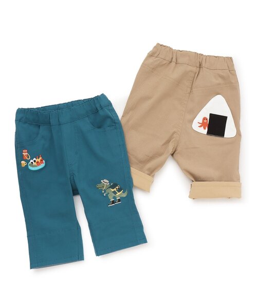 kladskap（クレードスコープ）の「ピクニックザウルスとおにぎり6分丈パンツ（その他パンツ・キッズ・ブルー系その他/モカ・120cm/110cm/100cm/90cm/80ｃｍ）」の16枚目の写真
