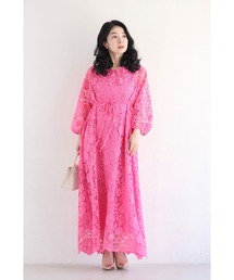 新品　フレンチパヴェ ロングワンピース　ドレスレース　カワイイ FRENCH PAVE｜フレンチパヴェのワンピース/ドレス（レース）通販