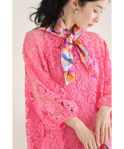 cawaii(カワイイ)の「一面に咲く花衣レースロングワンピース(紐ベルト付き)(ワンピース・レディース・ネイビー/ピンク・FREE)」の7枚目の写真