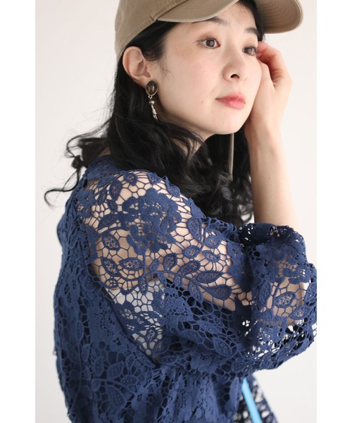 cawaii(カワイイ)の「一面に咲く花衣レースロングワンピース(紐ベルト付き)(ワンピース・レディース・ネイビー/ピンク・FREE)」の18枚目の写真