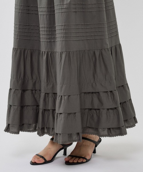 BARNYARDSTORM(バンヤードストーム)の「BARNYARDSTORM / ピンタックボリュームスカート【『ネルソンさん』YouTubeご紹介アイテム】(スカート・レディース・ホワイト/グレー・FREE)」の9枚目の写真