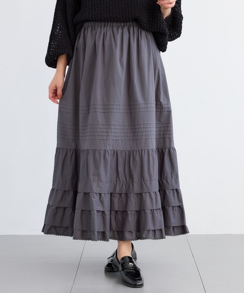 BARNYARDSTORM(バンヤードストーム)の「BARNYARDSTORM / ピンタックボリュームスカート【『ネルソンさん』YouTubeご紹介アイテム】(スカート・レディース・ホワイト/グレー・FREE)」の19枚目の写真