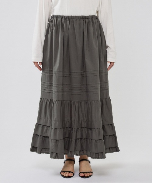 BARNYARDSTORM(バンヤードストーム)の「BARNYARDSTORM / ピンタックボリュームスカート【『ネルソンさん』YouTubeご紹介アイテム】(スカート・レディース・ホワイト/グレー・FREE)」の13枚目の写真