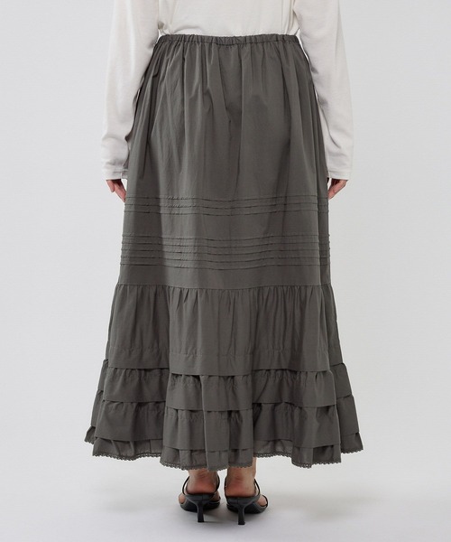 BARNYARDSTORM(バンヤードストーム)の「BARNYARDSTORM / ピンタックボリュームスカート【『ネルソンさん』YouTubeご紹介アイテム】(スカート・レディース・ホワイト/グレー・FREE)」の15枚目の写真