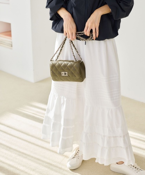 BARNYARDSTORM(バンヤードストーム)の「BARNYARDSTORM / ピンタックボリュームスカート【『ネルソンさん』YouTubeご紹介アイテム】(スカート・レディース・ホワイト/グレー・FREE)」の3枚目の写真