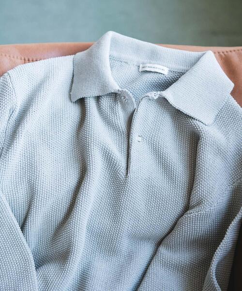 URBAN RESEARCH DOORS（アーバンリサーチドアーズ）の「『吸水速乾/防シワ/イージーケア/UVカット』DRYMIX カノコロングスリーブニットポロシャツ（ニット/セーター・メンズ・ブラック/グレー・MEDIUM/LARGE）」の3枚目の写真