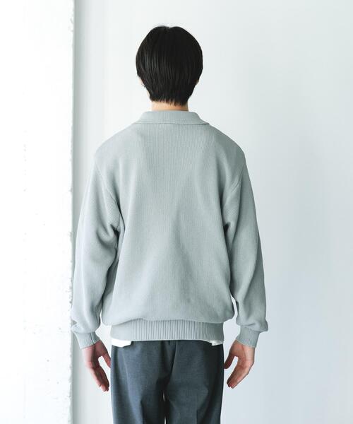 URBAN RESEARCH DOORS（アーバンリサーチドアーズ）の「『吸水速乾/防シワ/イージーケア/UVカット』DRYMIX カノコロングスリーブニットポロシャツ（ニット/セーター・メンズ・ブラック/グレー・MEDIUM/LARGE）」の15枚目の写真
