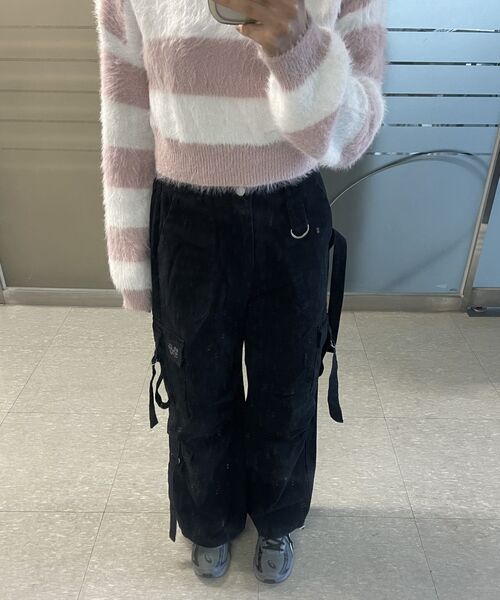 THE GREEN LAB（ザグリーンラボ）の「ヘアリーブロックストライプクロップニット[ブルー]（ニット/セーター・レディース・その他・FREE）」の15枚目の写真