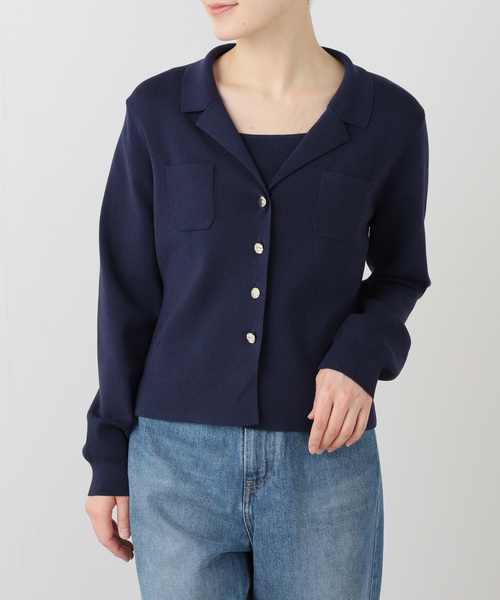 La TOTALITE（ラトータリテ）の「【洗える】開襟アンサンブル（ニット/セーター・レディース・ホワイト/ネイビー/グリーン・FREE）」の17枚目の写真