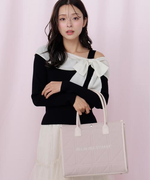 JILL by JILL STUART（ジルバイジルスチュアート）の「ステッチパイピングトート大（トートバッグ・レディース・ピンク/ホワイト・FREE）」の19枚目の写真