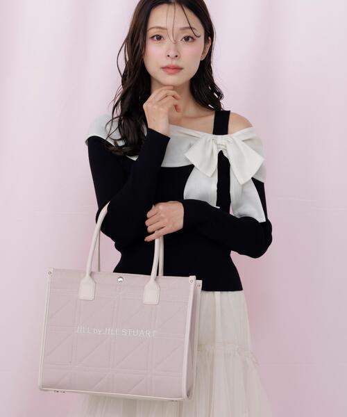 JILL by JILL STUART（ジルバイジルスチュアート）の「ステッチパイピングトート大（トートバッグ・レディース・ピンク/ホワイト・FREE）」の20枚目の写真