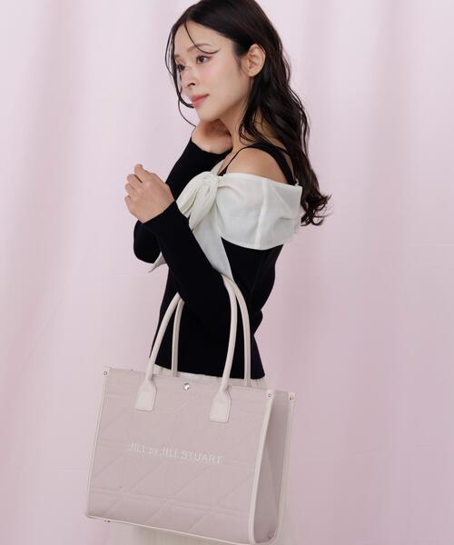 JILL by JILL STUART（ジルバイジルスチュアート）の「ステッチパイピングトート大（トートバッグ・レディース・ピンク/ホワイト・FREE）」の21枚目の写真
