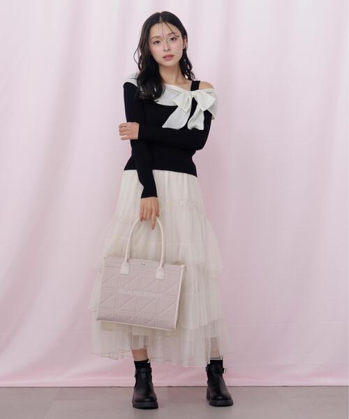 JILL by JILL STUART（ジルバイジルスチュアート）の「ステッチパイピングトート大（トートバッグ・レディース・ピンク/ホワイト・FREE）」の22枚目の写真