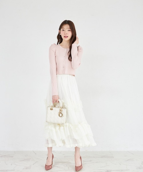 tocco closet(トッコ クローゼット)の「【ZOZO限定】パール×ビジュー釦パワーショルダーラメカーディガン(カーディガン/ボレロ・レディース・ベビーピンク/シルバー/シャンパン・M)」の13枚目の写真
