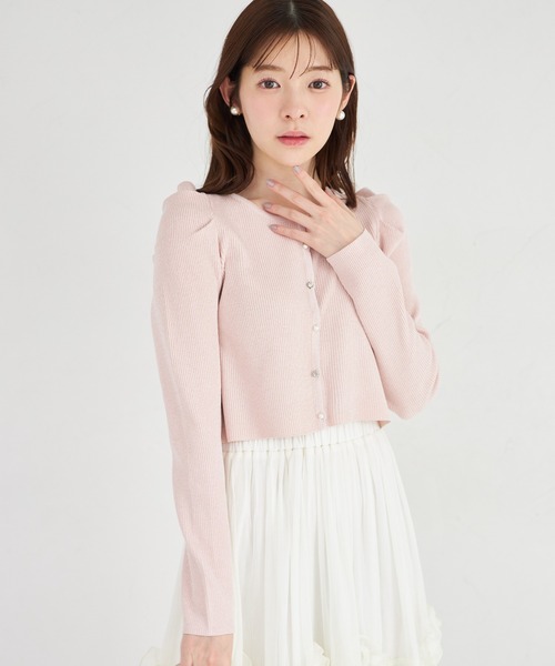 tocco closet(トッコ クローゼット)の「【ZOZO限定】パール×ビジュー釦パワーショルダーラメカーディガン(カーディガン/ボレロ・レディース・ベビーピンク/シルバー/シャンパン・M)」の18枚目の写真