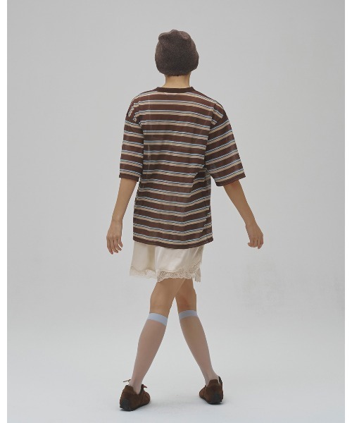 TODAYFUL(トゥデイフル)の「Sheer Border T-shirt(Tシャツ/カットソー・レディース・ライトグリーン/ブラウン/インディゴブルー・FREE)」の5枚目の写真
