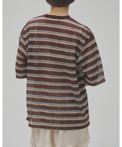 TODAYFUL(トゥデイフル)の「Sheer Border T-shirt(Tシャツ/カットソー・レディース・ライトグリーン/ブラウン/インディゴブルー・FREE)」の6枚目の写真
