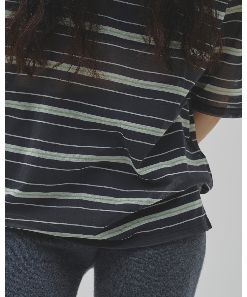 TODAYFUL(トゥデイフル)の「Sheer Border T-shirt(Tシャツ/カットソー・レディース・ライトグリーン/ブラウン/インディゴブルー・FREE)」の10枚目の写真