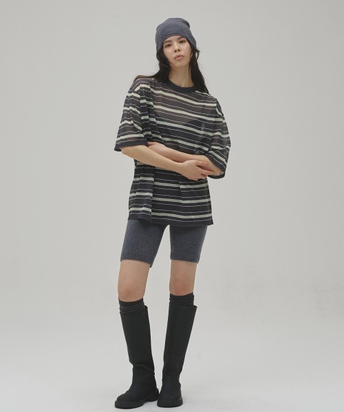 TODAYFUL(トゥデイフル)の「Sheer Border T-shirt(Tシャツ/カットソー・レディース・ライトグリーン/ブラウン/インディゴブルー・FREE)」の12枚目の写真