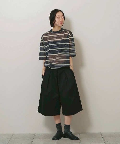 TODAYFUL(トゥデイフル)の「Sheer Border T-shirt(Tシャツ/カットソー・レディース・ライトグリーン/ブラウン/インディゴブルー・FREE)」の19枚目の写真